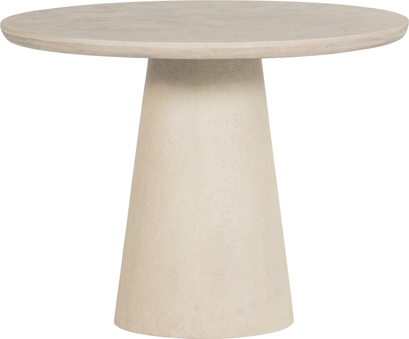 Rundt Udendørs Spisebord Woood Collection ø100 Cm Fiberarmeret Beton Naturlig