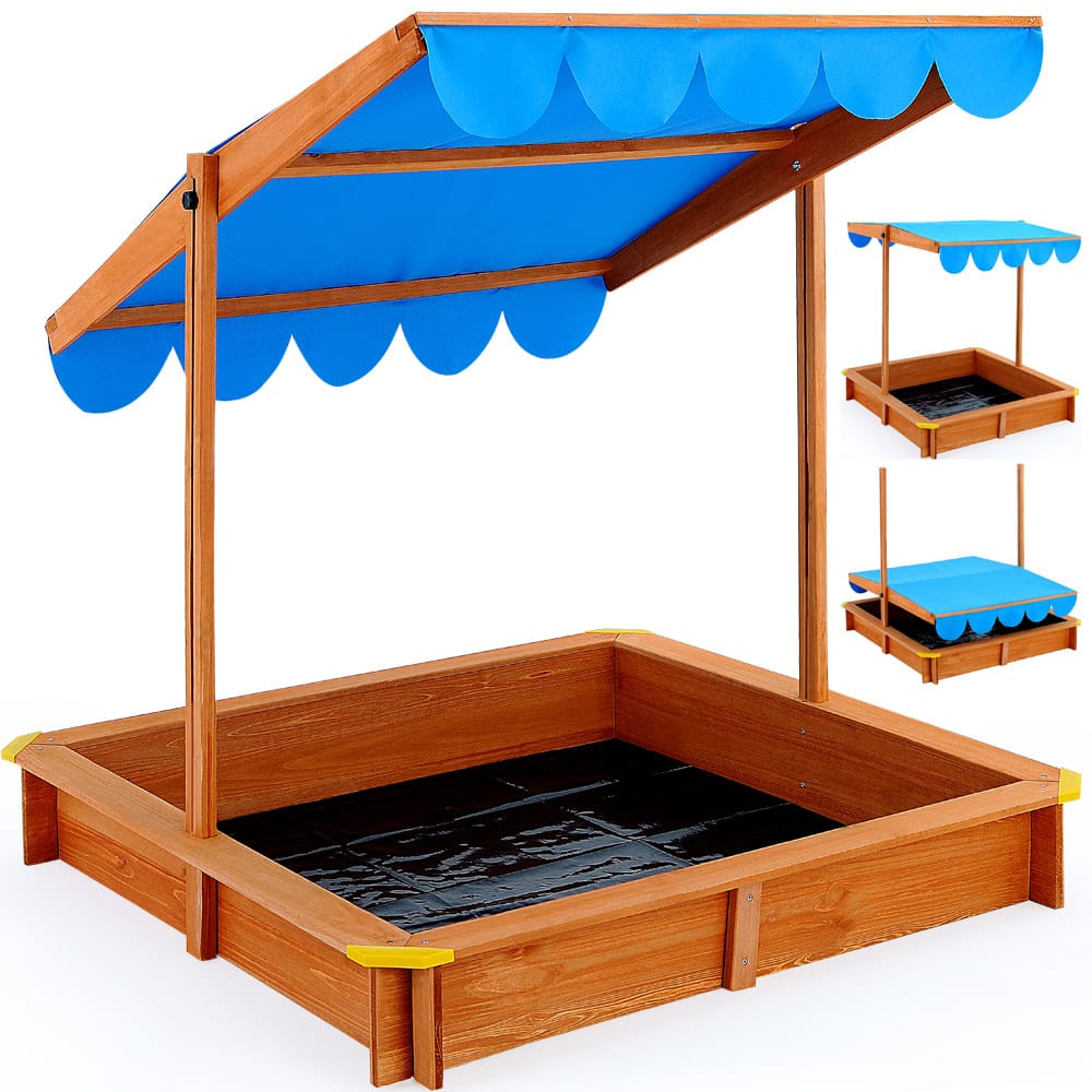 Sandkasse Med Låg Deluxe 120x120cm