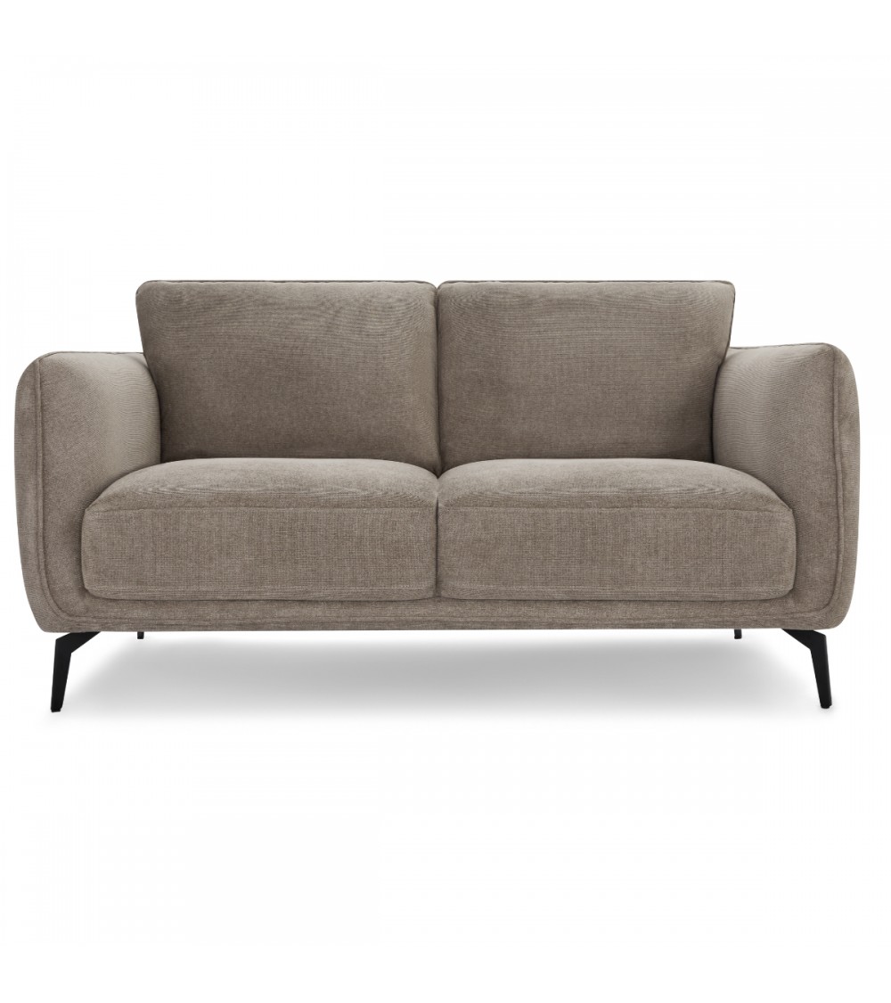Selena Pers Sofa Camel Brun Stof Og Sort Metal