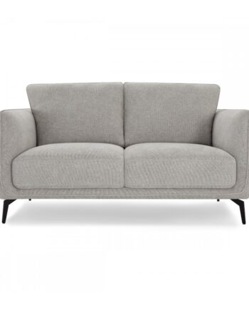 Selena   Pers  Sofa Grå Stof Og Sort Metal