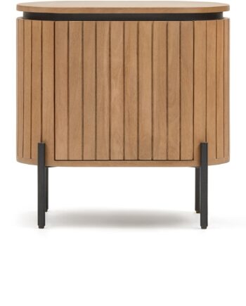 Sengebord Kave Home Licia   Massivt Mangotræ   Jernben  Rustik Charme  55x35 Cm