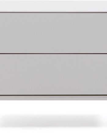 Sengebord Natbord Kave Home Vedrana Hvid Nordisk Design Med   Skuffer Og Justerbare Ben H55xb40xl60 Cm