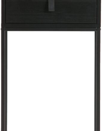 Sengebord Woood Zola Natbord  Sort Metal Og Fyrretræ  H74xb35xd40 Cm
