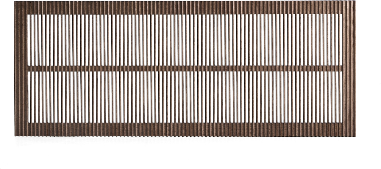 Sengegavl Kave Home Beyla Mørkebrun Egetræsfiner Lodrette Lameller B175 H70 Cm