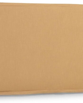 Sengegavl Tanit Kave Home Polstret Stof Sennepsfarve 166x106 Cm Nordisk Design