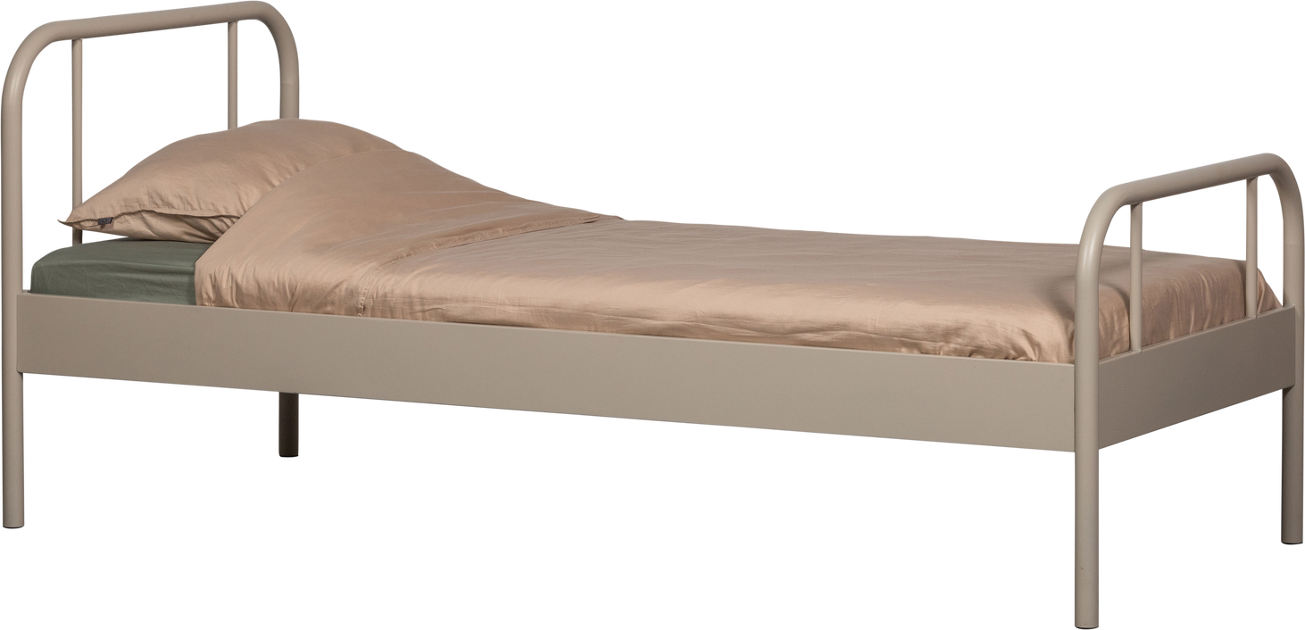 Sengeramme Enkeltseng Woood Collection Børneseng Sandfarvet Pulverlakeret Stål 90x200