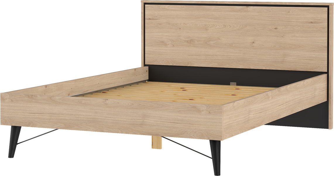 Sengeramme Sengestel Vesterholm Askø 140x200 Cm Jackson Hickory Spånplade Med Lamelbund