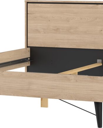 Sengeramme Vesterholm Askø Til Dobbeltseng 160x200 Cm Jackson Hickory Spånplade Med Malede Bøgben Uden Lamelbund