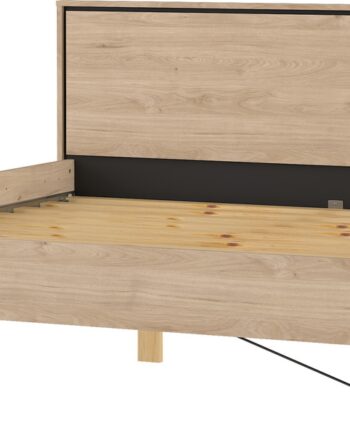 Sengeramme Vesterholm Askø 180x200 Cm Med Lamelbund  Jackson Hickory Spånplade Metalben