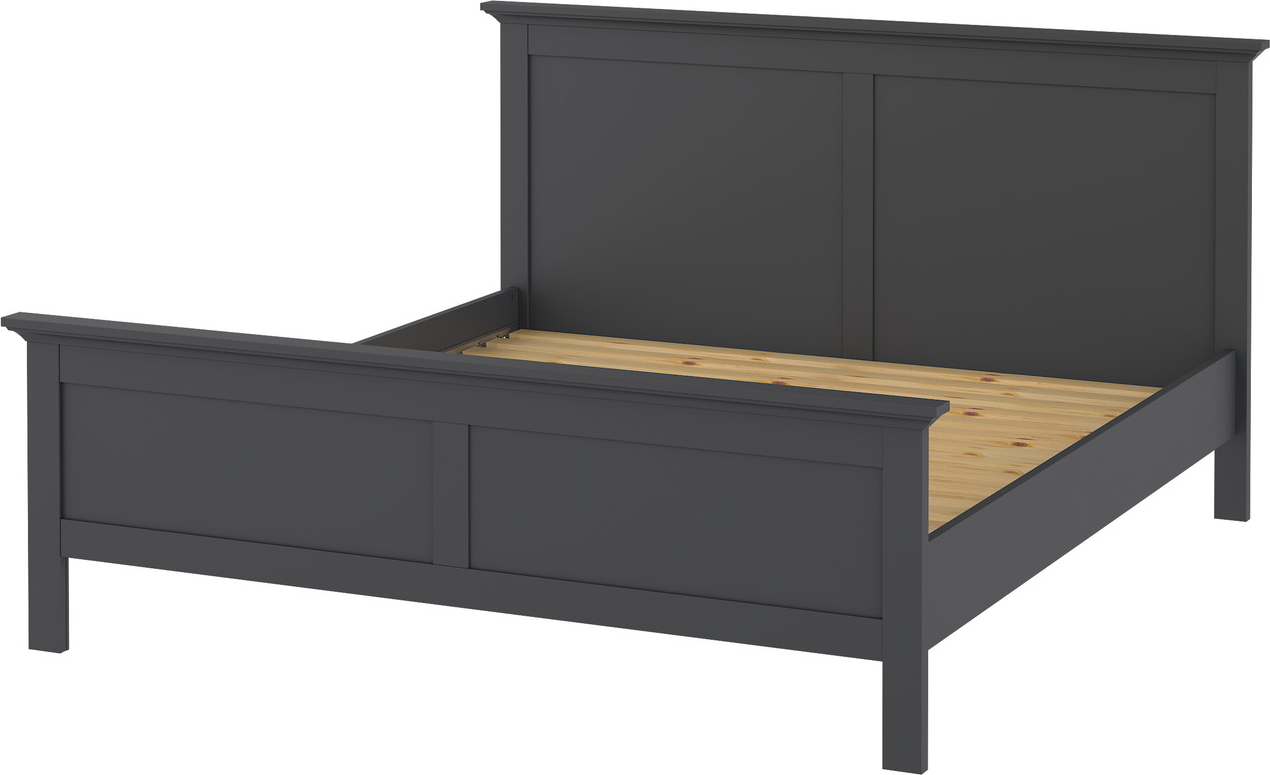 Sengeramme Vesterholm Nora Til Dobbeltseng 160x200 Cm Med Lamelbund Mat Grå Spånplade