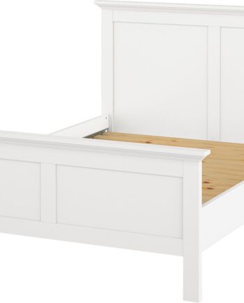 Sengeramme Vesterholm Nora 140x200 Cm  Hvid Spånplade  Med Lamelbund