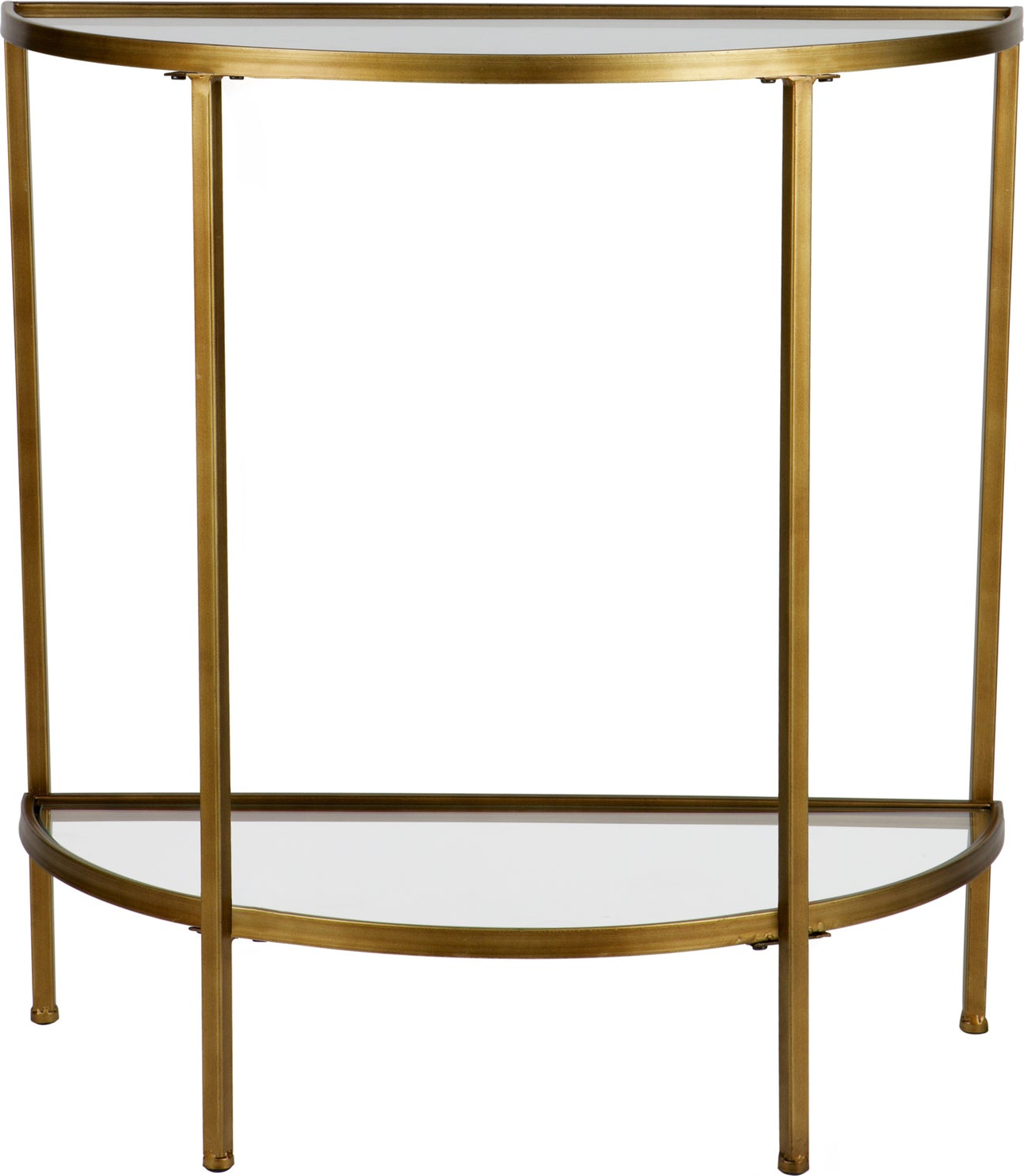 Sidebord Aflastningsbord Woood Collection Metal Og Glas Antik Messing Stel H75xb38xl76 Cm