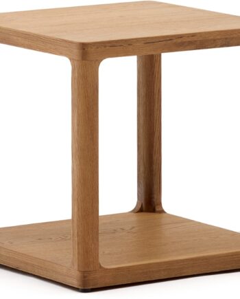 Sidebord Kave Home Maymai Moderne Nordisk Design Natur Egetræ Mdf 50x50x50 Cm Justerbare Ben