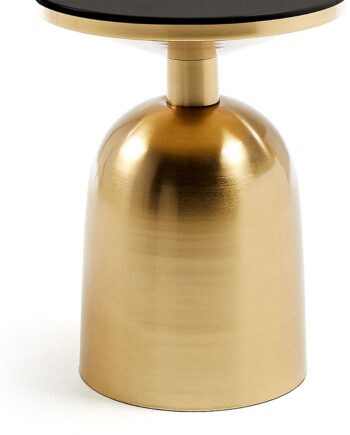 Sidebord Kave Home Physic   Metal 38x38x45 Cm Guld Sort  Moderne Småbord