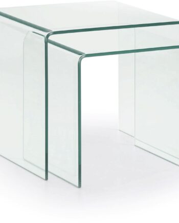 Sidebord   Småbord Kave Home Burano 50x50x45 Cm Hærdet Glas