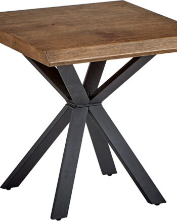 Sidebord   Småbord Nordique Design Arno   Røget Egetræ   Sort Metal 60   60   56 Cm