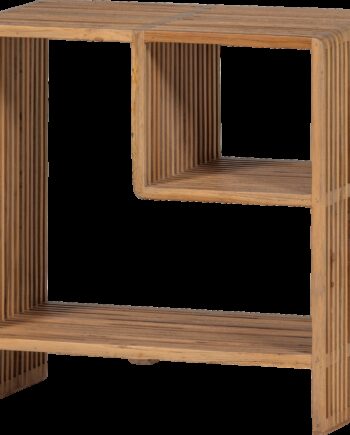 Sidebord   Småbord Woood Collection  Genbrugt Teak  Mørkebrun Rød  55x55x30 Cm  Opbevaringsrum  Leveres Samlet