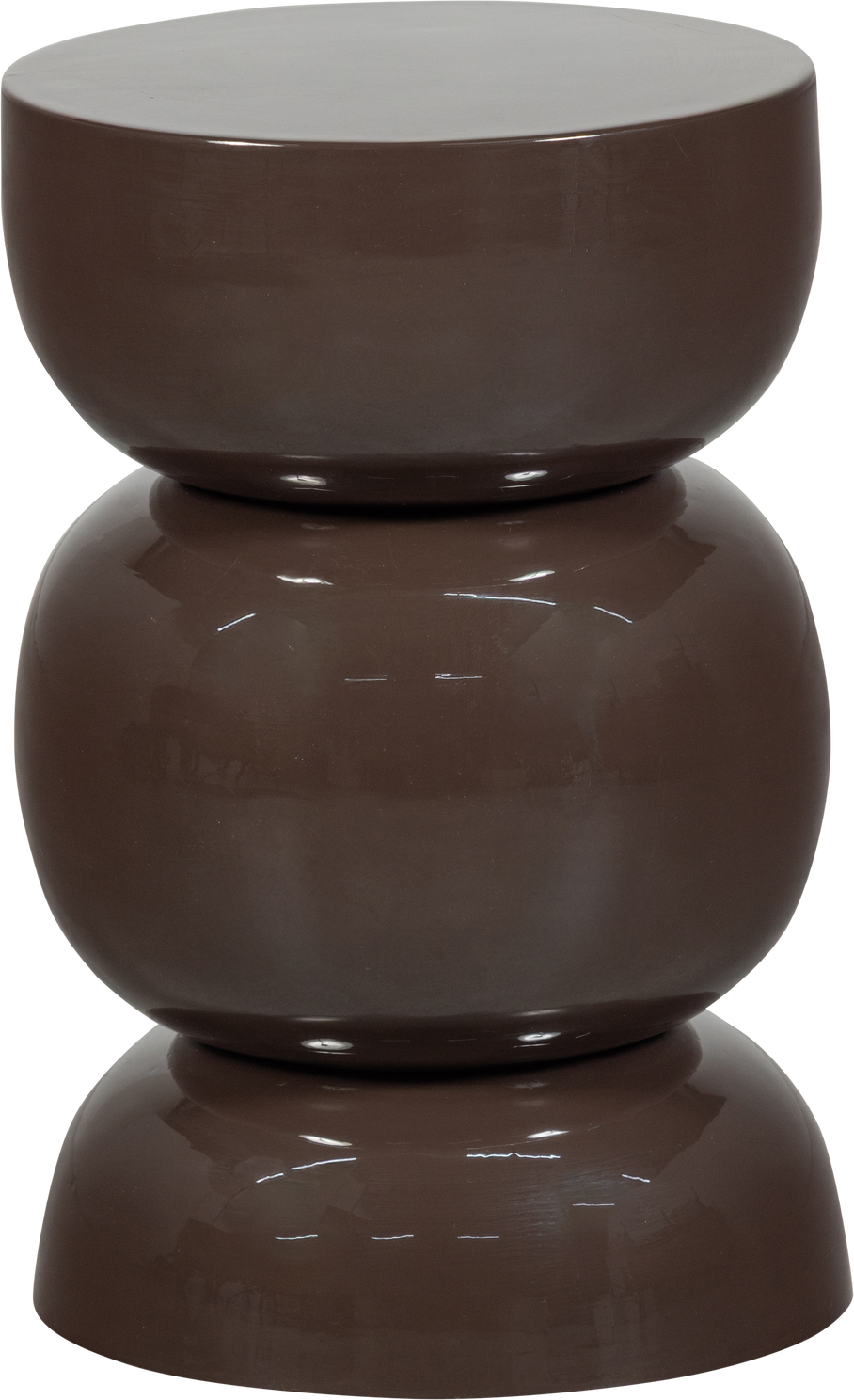 Sidebord Småbord Woood Collection Rund Metal Højglans Mørkebrun ø30 H46 Cm