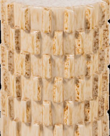 Sidebord   Småbord Woood Collection  Sandfarvet Glaseret Keramik Med Blank Overflade H45 ø35 Cm