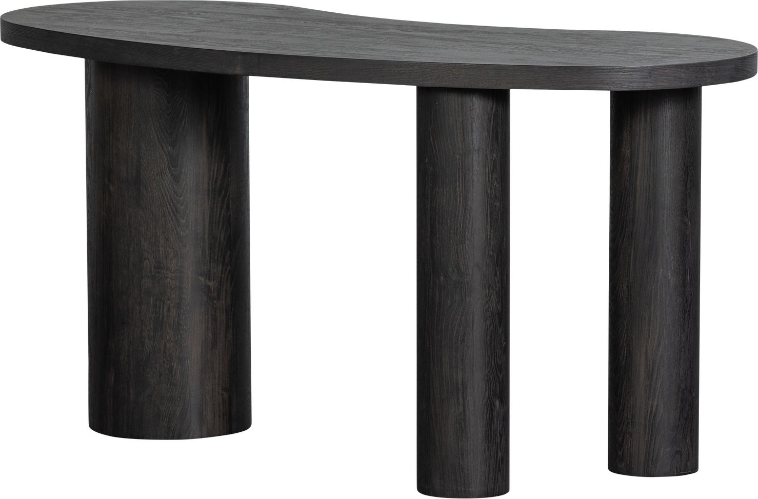 Sidebord Småbord Woood Maan Mørkebrun Mdf 3d-papirfinish 150x70 Cm Organisk Retro Boheme