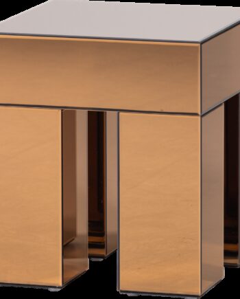 Sidebord Woood Collection  Brun Mdf Med Spejlglas  Fsc  Kompakt 50x45x45 Cm