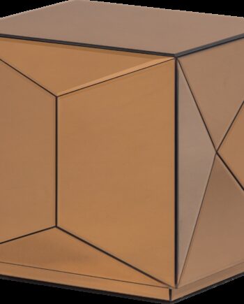 Sidebord Woood Collection Geometrisk Småbord   Brun Med Spejlglas  40   40   40 Cm  Fsc