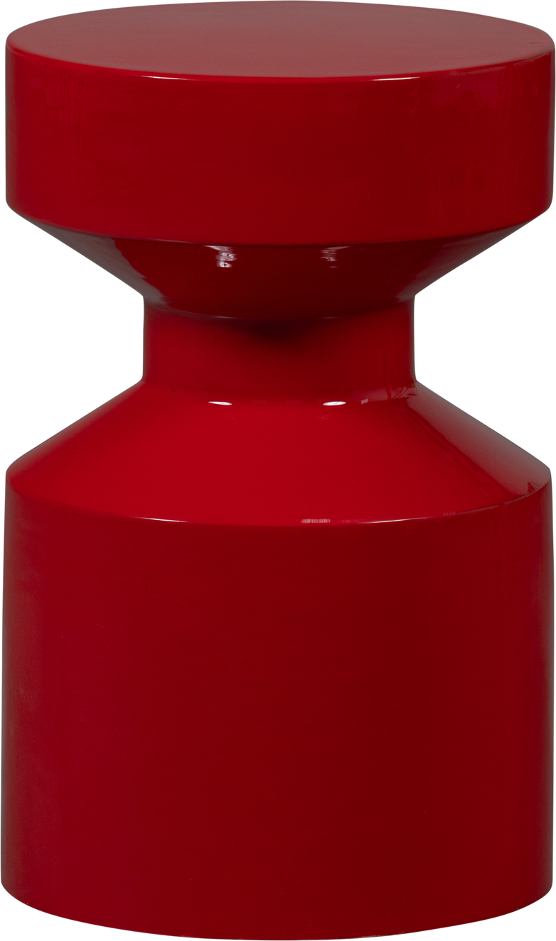 Sidebord Woood Collection Rød Højglans Metal Småbord H47 B30 D30 Cm