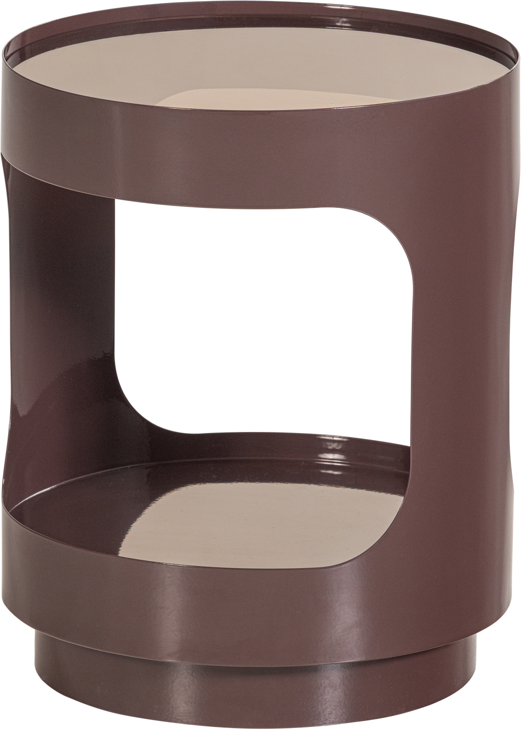 Sidebord Woood Collection Sero Småbord Brun Pulverlakeret Metal Med Glasbordplade 37ã 37ã 45 Cm Leveres Samlet