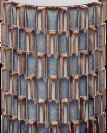 Sidebord Woood Collection   Småbord   Blank Glaseret Keramik  Grå Blå  Rund ø35   H45 Cm
