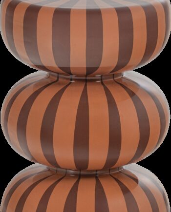 Sidebord Woood Collection  Stribet Højglans Metal  Brun Rosa  H46   ø36 Cm  Småbord