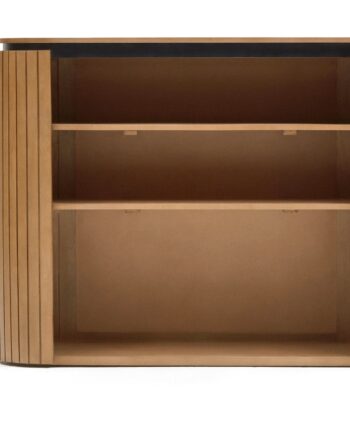 Skænk Kave Home Licia   Massivt Mangotræ Natur Finish Tre Hylder H90   B120   D45 Cm Rustik Moderne