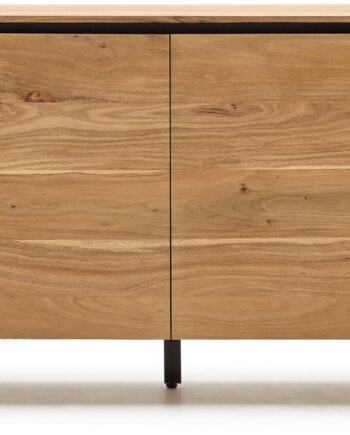 Skænk Kave Home Uxue   Massivt Akacietræ Natur Sort H88xb40xl200 Cm