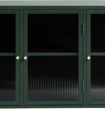 Skænk Nordique Design Bronco Rillede Glaslåger Grøn 85x132x40 Cm