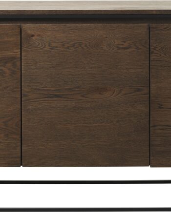 Skænk Nordique Design Rivoli    Røget Egetræ   Sort Metalstel    Døre    Skuffe  155x45x80 Cm