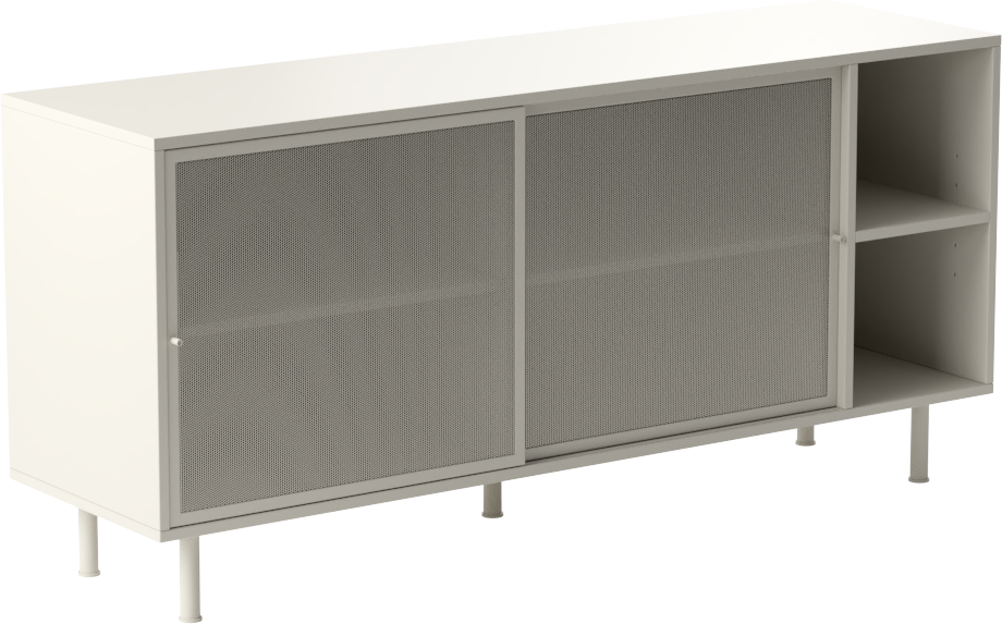 Skænk Nordique Design Veep  -dørs   Hvidt Metal H75xb160xd47 Cm