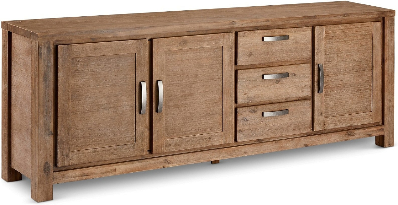 Skænk Raymond Hallmark Boston Akacietræ Med Låger Og Skuffer 230 45 85 Cm Moderne Asymmetrisk Design Brun