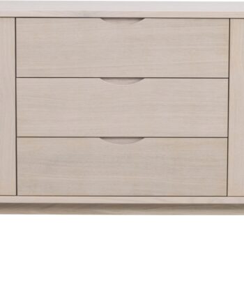Skænk Rowico Filippa   Hvidkalket Eg Med Push-open Skuffer   Flytbare Hylder H85ã B122ã D40 Cm