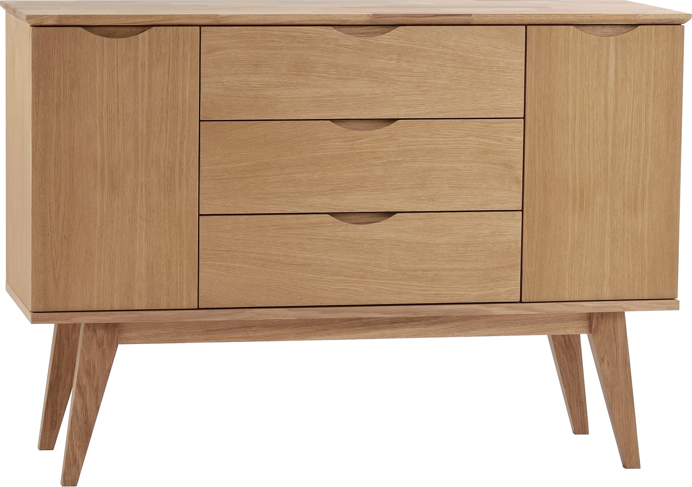 Skænk Rowico Filippa   Olieret Eg   Multifunktionel Tv-bord Med   Skuffer    Døre   Flytbare Hylder H85xb122xd40 Cm