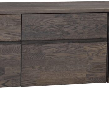 Skænk Rowico Fred   Mørkebrunt Fingersamlet Egetræ Med Sort Metalben 79ã 170ã 42 Cm