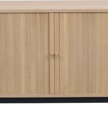Skænk Rowico Haddington Sideboard Hvidkalket Egetræ Med Sorte Metalben Og Flytbare Hylder 142x45x71 Cm