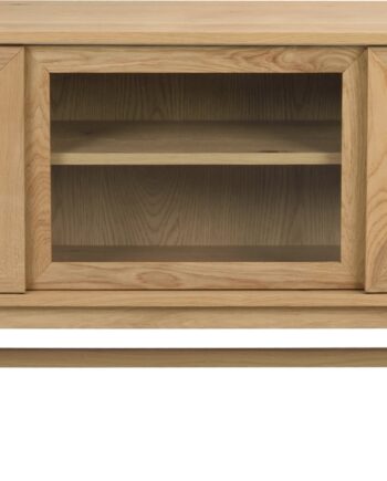 Skænk Rowico Hazelton   Oliebehandlet Egetræ Med Glaslåger 170x40x75 Cm