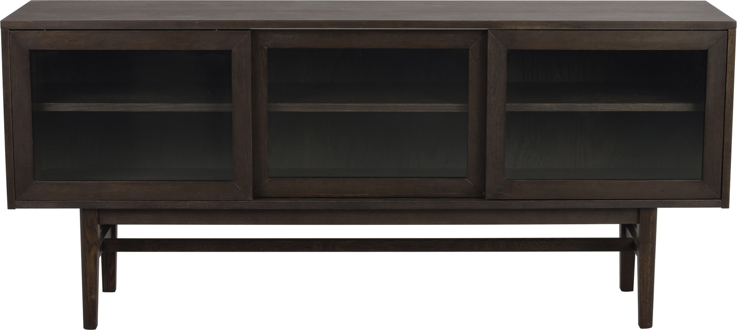 Skænk Rowico Hazelton Olieret Brun Egetræ Med Glaslåger Buffet Tv-bænk Fsc 170x40x75 Cm