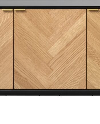Skænk Sideboard Nordique Design Calvi Natur Eg Med Sildebenslåger   150   43   80 Cm Industrielt Minimalistisk Design