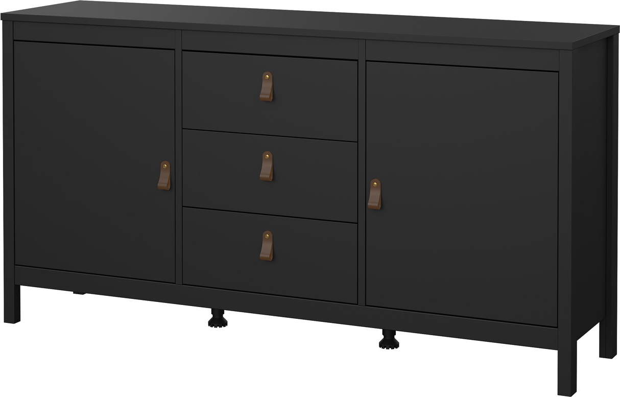 Skænk Sideboard Vesterholm Lunor Mat Sort Døre Skuffer B151 H80 D38 Cm Dansk Fsc