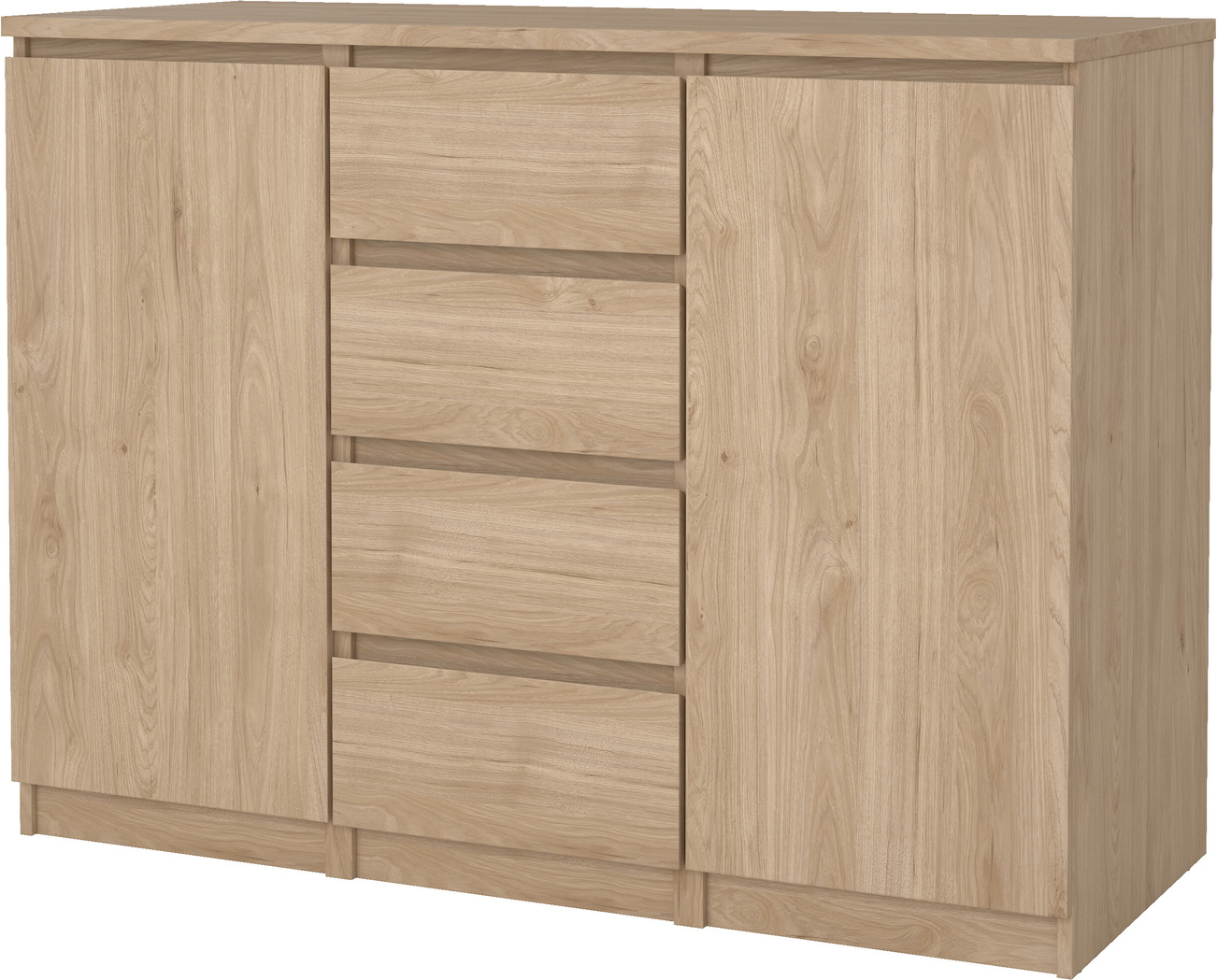 Skænk Vesterholm Naia Jackson Hickory B120ã D50ã H90 Cm Døre Skuffer Grebsløs