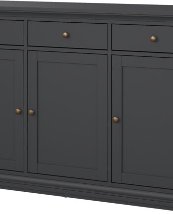 Skænk Vesterholm Nora   Mat Grå    Låger Og   Skuffer  B143   H92   D46 Cm  Fsc  Fremstillet   Danmark