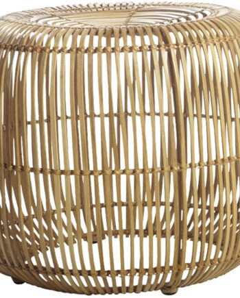 Skammel House Doctor Modern Natur Rattan Og Jernstel Taburet ø52   H46 Cm