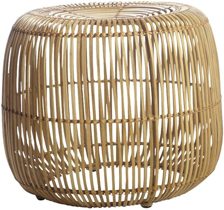 Skammel House Doctor Modern Natur Rattan Og Jernstel Taburet ø52 H46 Cm