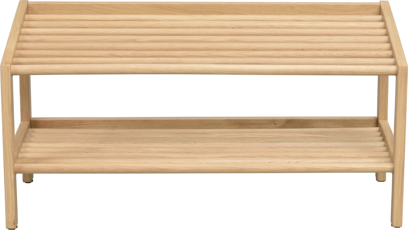 Skoreol Rowico Hillmond   Massiv Lakeret Egetræ  Skandinavisk Design Med To Hylder 40ã 80ã 37 Cm