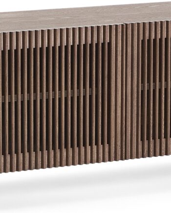 Skoskab Kave Home Beyla  Mørkebrun Lamelfront    Justerbare Hylder   Par  Blødlukning  H49 5ã B98ã D42   Cm